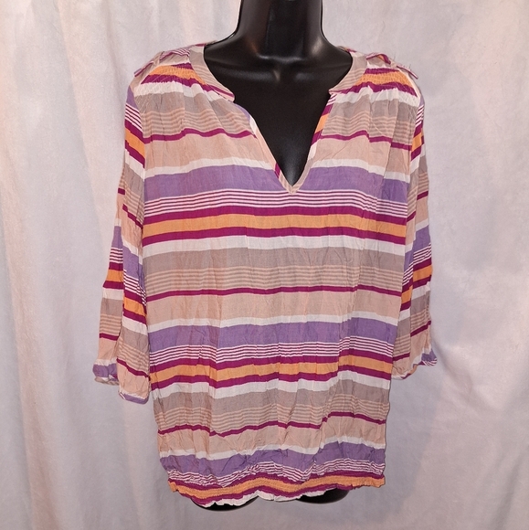 a.n.a Pink and Purple Boxy Tunic Top - Picture 2 of 7